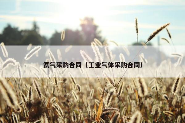 氦气采购合同（工业气体采购合同）