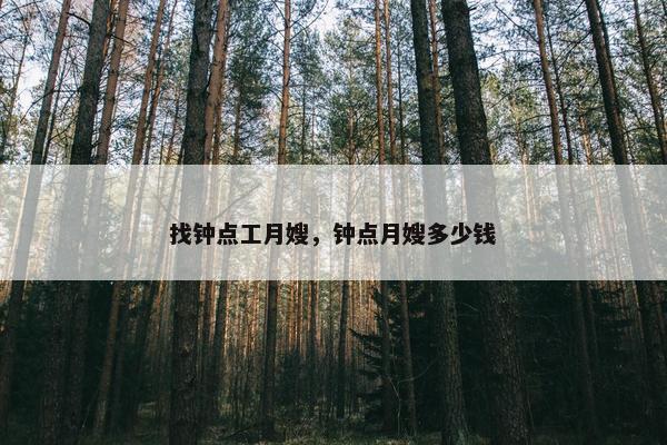找钟点工月嫂，钟点月嫂多少钱