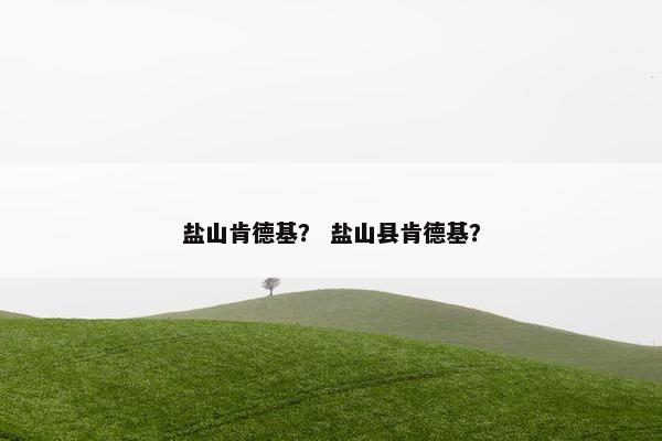 盐山肯德基？ 盐山县肯德基？