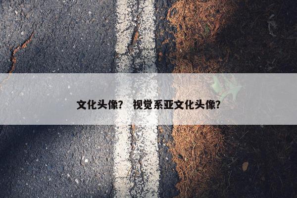 文化头像？ 视觉系亚文化头像？