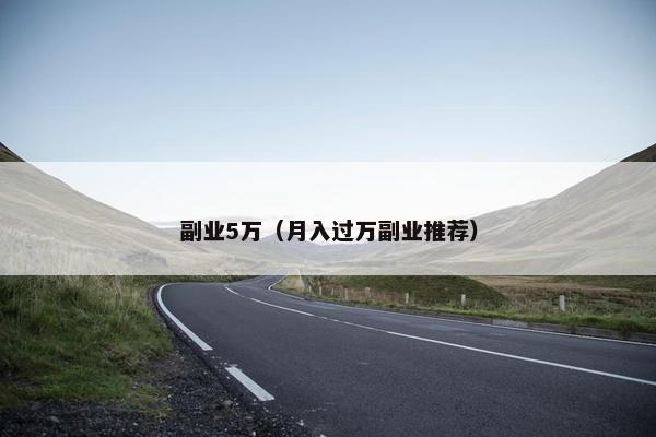 副业5万（月入过万副业推荐）
