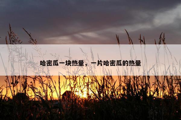 哈密瓜一块热量，一片哈密瓜的热量