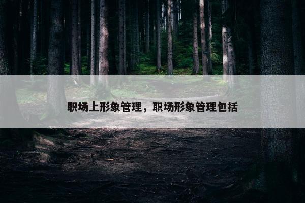 职场上形象管理，职场形象管理包括