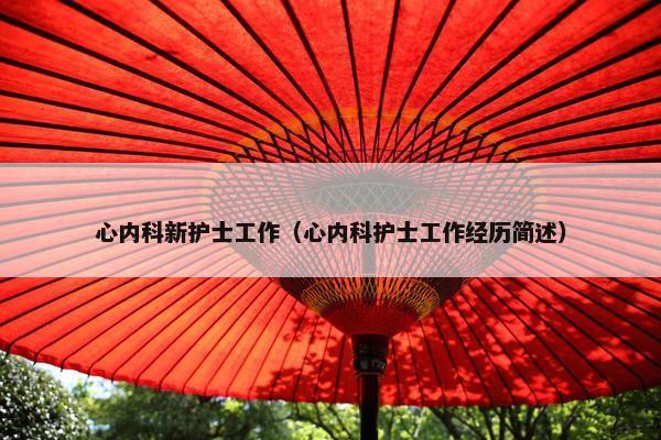 心内科新护士工作（心内科护士工作经历简述）